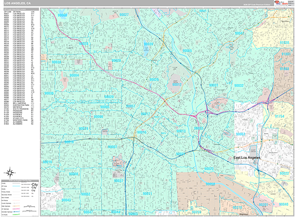 Los Angeles Map Premium Style